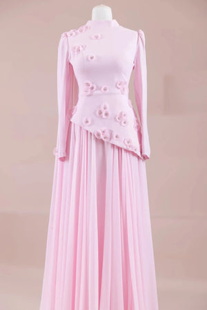 Çeliva Tesettür Abiye - PEMBE
