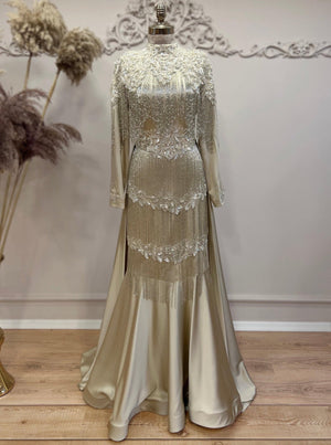 Elegance Tesettür Abiye Gold - GOLD