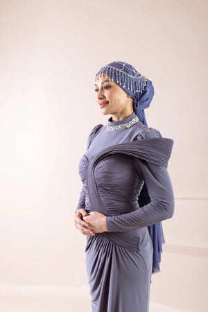 Hailey Tesettür Abiye - violet