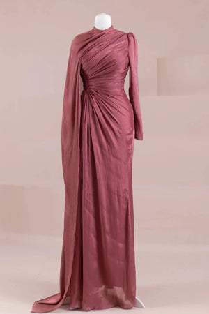 Glory Sade Tesettür Abiye - rose