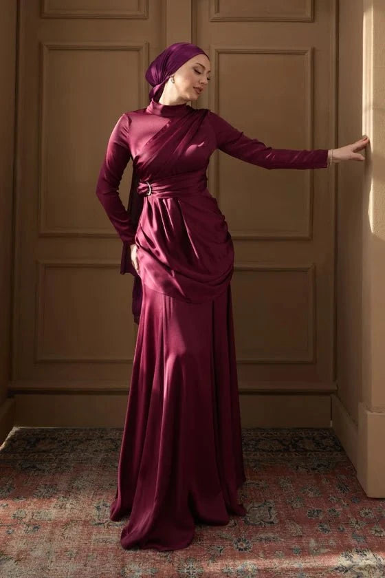 Rana Taşlı Tesettür Abiye - Siyah