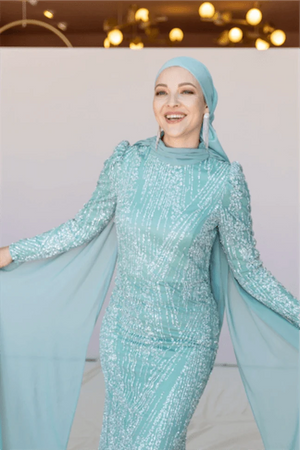 Ambra Tesettür Abiye - mint