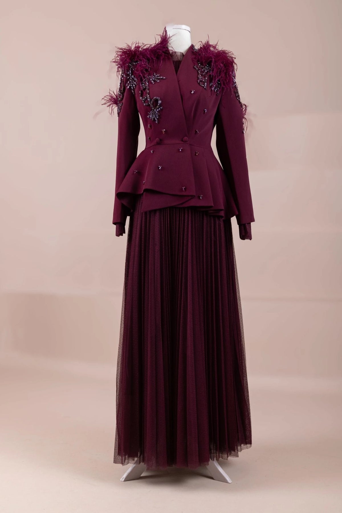 Majesty Tesettür Abiye - Bordo