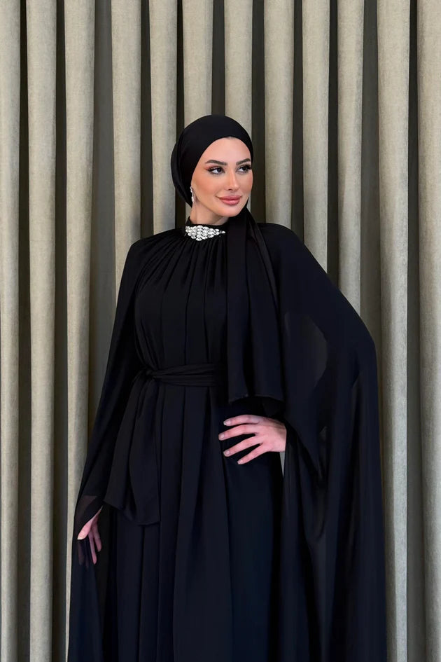 Elisa Tesettür Abiye - Siyah