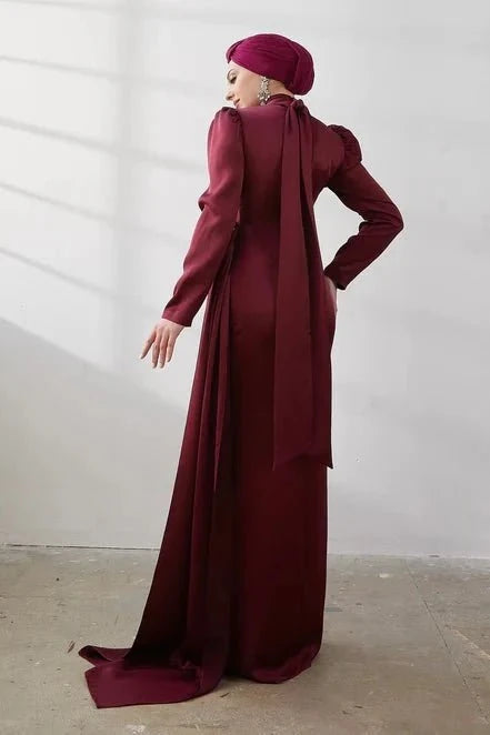Buse Tesettür Abiye - Bordo