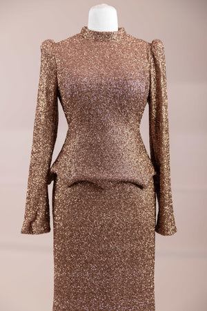 Luxe Tesettür Abiye - GOLD