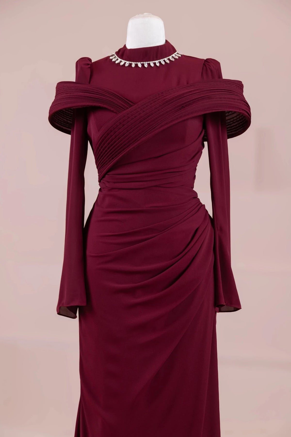 Charm Tesettür Abiye - Bordo