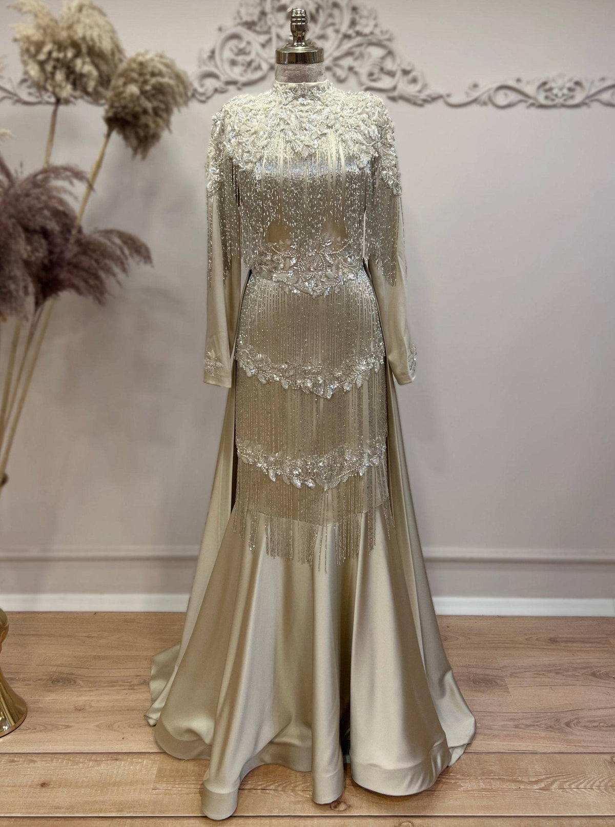 Elegance Tesettür Abiye Gold - GOLD