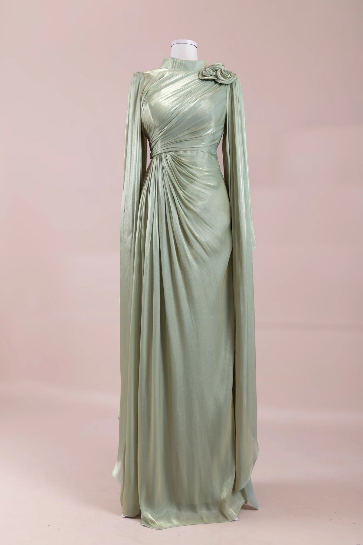 Lenora Tesettür Abiye - mint yeşili