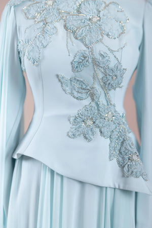 Dreza Tesettür Abiye - pearl blue
