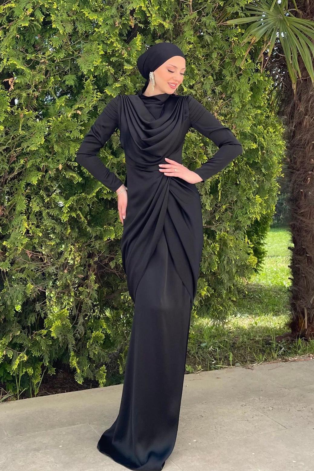 Sanem Tesettür Abiye - Siyah