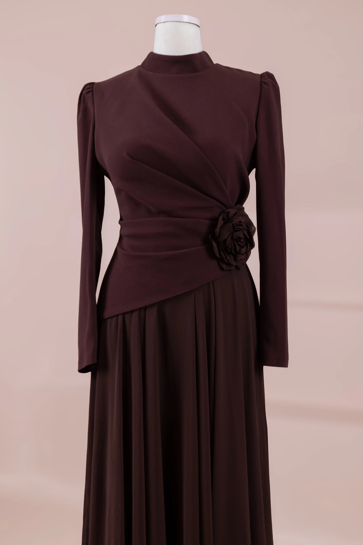 Laura Tesettür Abiye - Berry Burgundy