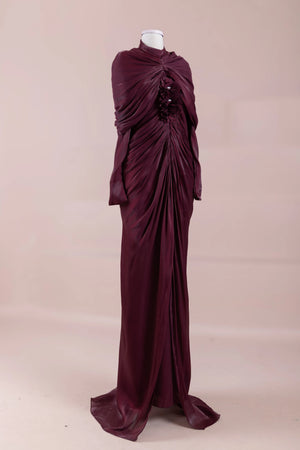 Yuselia Tesettür Abiye  - Bordo