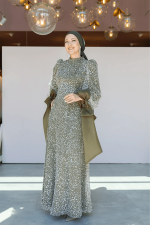 Melena Tesettür Abiye - lila