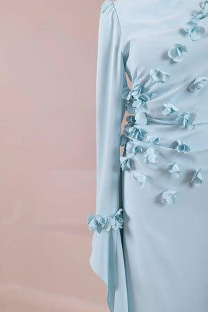 Mavera Tesettür Abiye - pearl blue