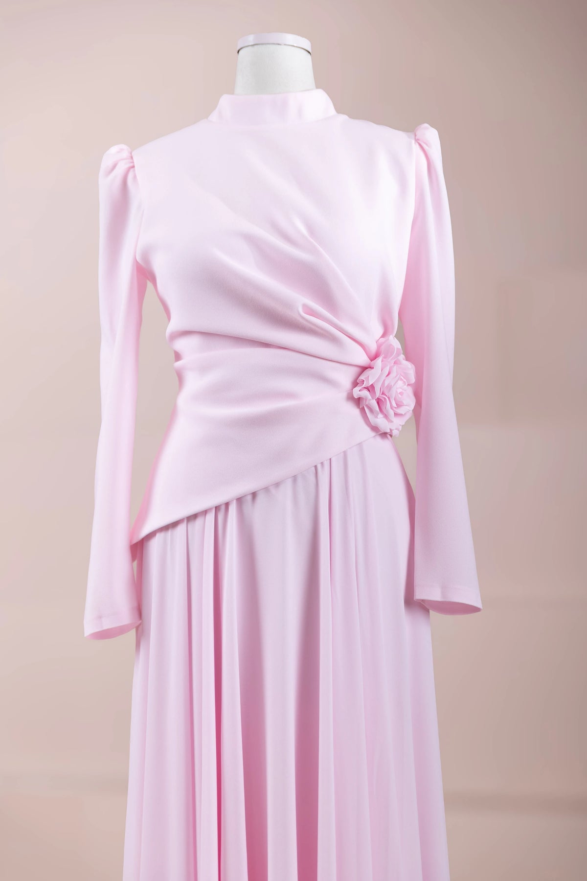 Laura Tesettür Abiye - PEMBE