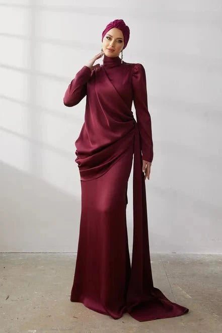 Buse Tesettür Abiye - Bordo
