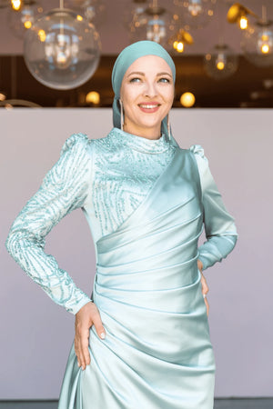 Ester Tesettür Abiye - zümrüt