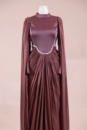 Belin Tesettür Abiye - Berry Burgundy