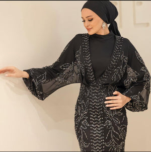 Asel Tesettür Abiye - Siyah