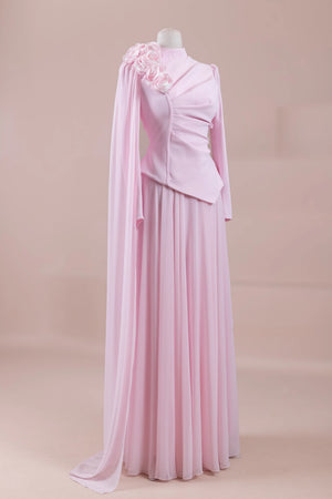 Jade Tesettür Abiye - PEMBE
