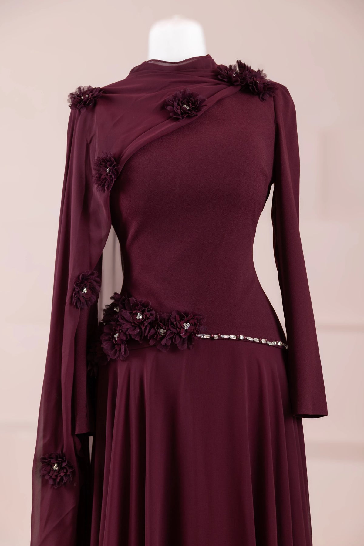 VibeChic Tesettür Abiye - Bordo