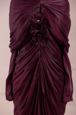 Yuselia Tesettür Abiye  - Bordo