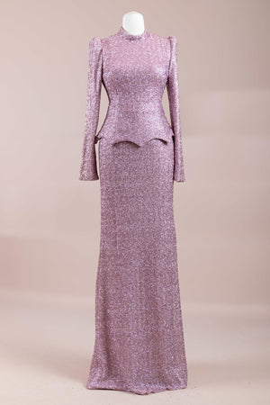 Luxe Tesettür Abiye - PEMBE