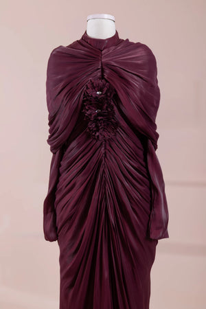Yuselia Tesettür Abiye  - Bordo