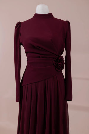 Laura Tesettür Abiye - Bordo