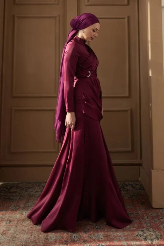 Rana Taşlı Tesettür Abiye - Siyah