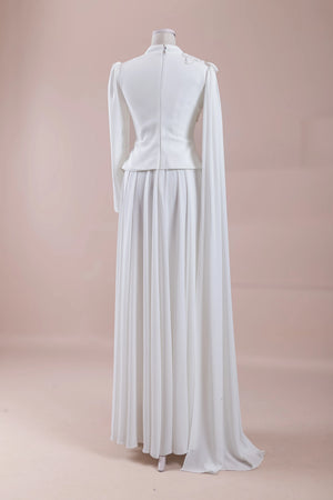Dreza Tesettür Abiye - Beyaz