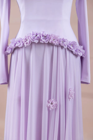 Viola Tesettür Abiye - lila
