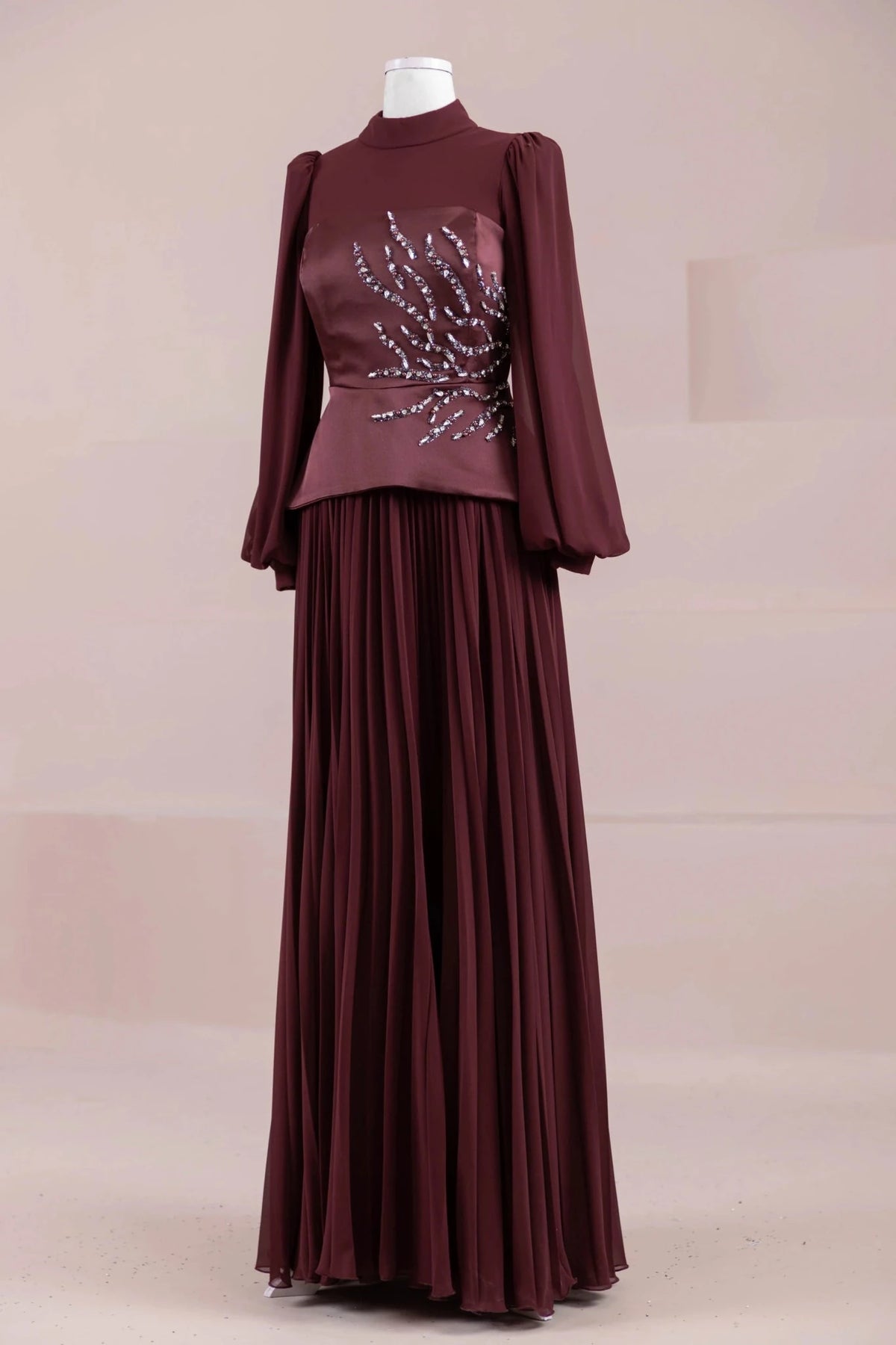 Eyla Tesettür Abiye - Berry Burgundy
