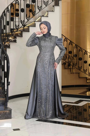 Manolya Tesettür Abiye - haki