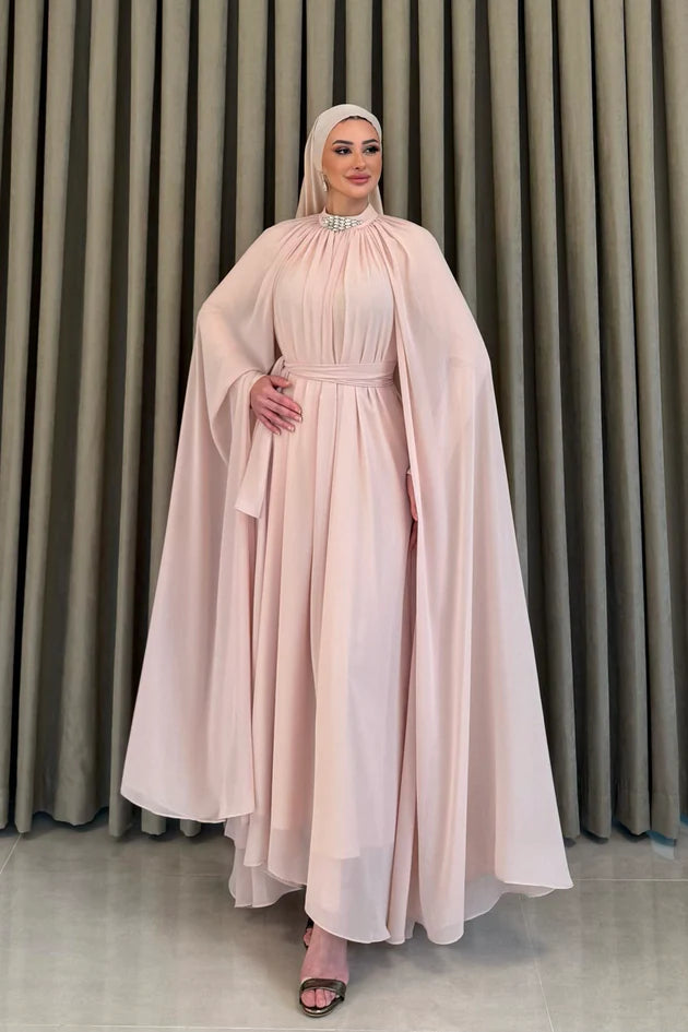 Elisa Tesettür Abiye - Pudra