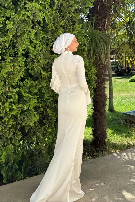 Ela Tesetür Abiye - Beyaz