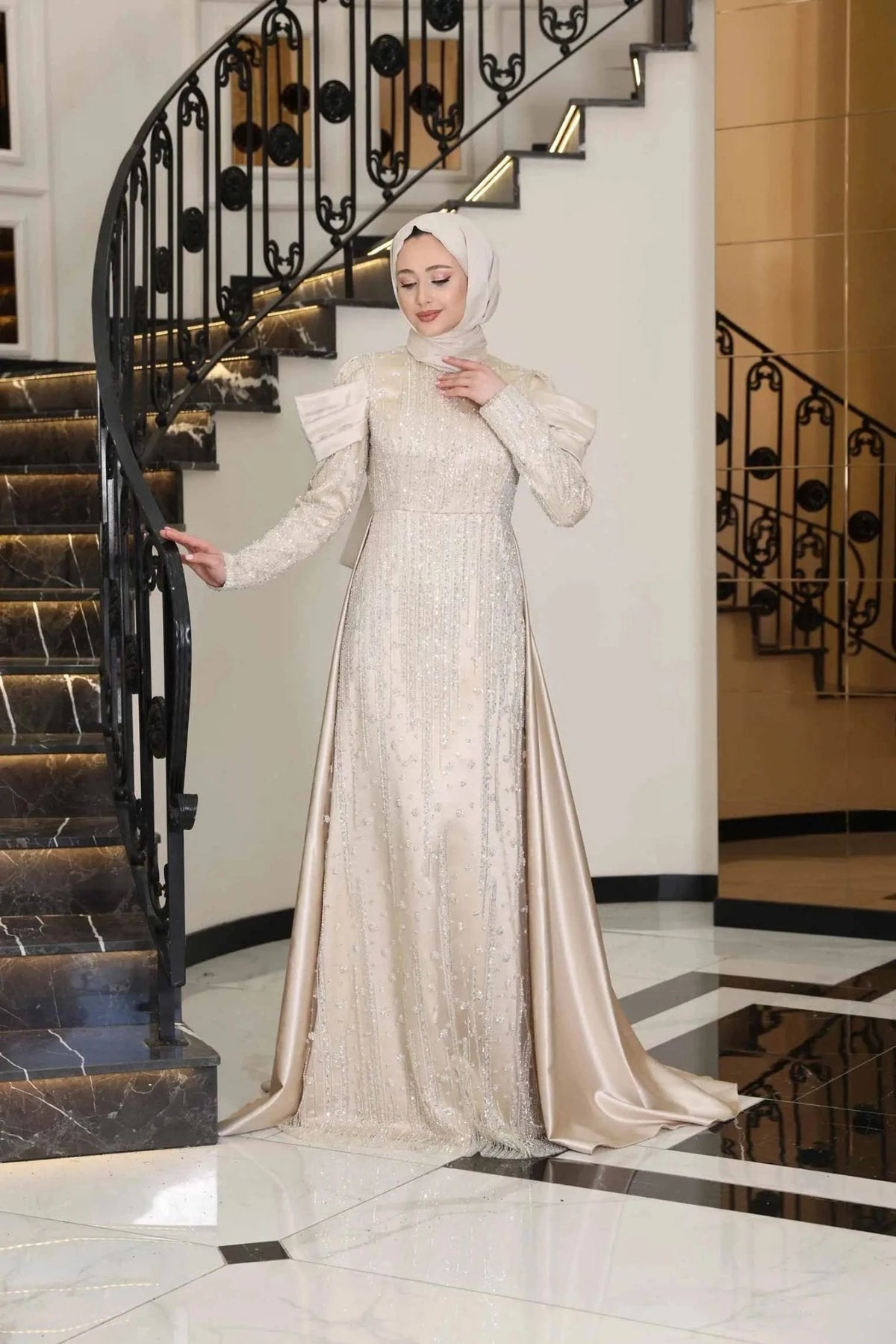 Manolya Tesettür Abiye - haki