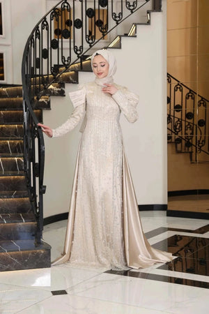Manolya Tesettür Abiye - haki