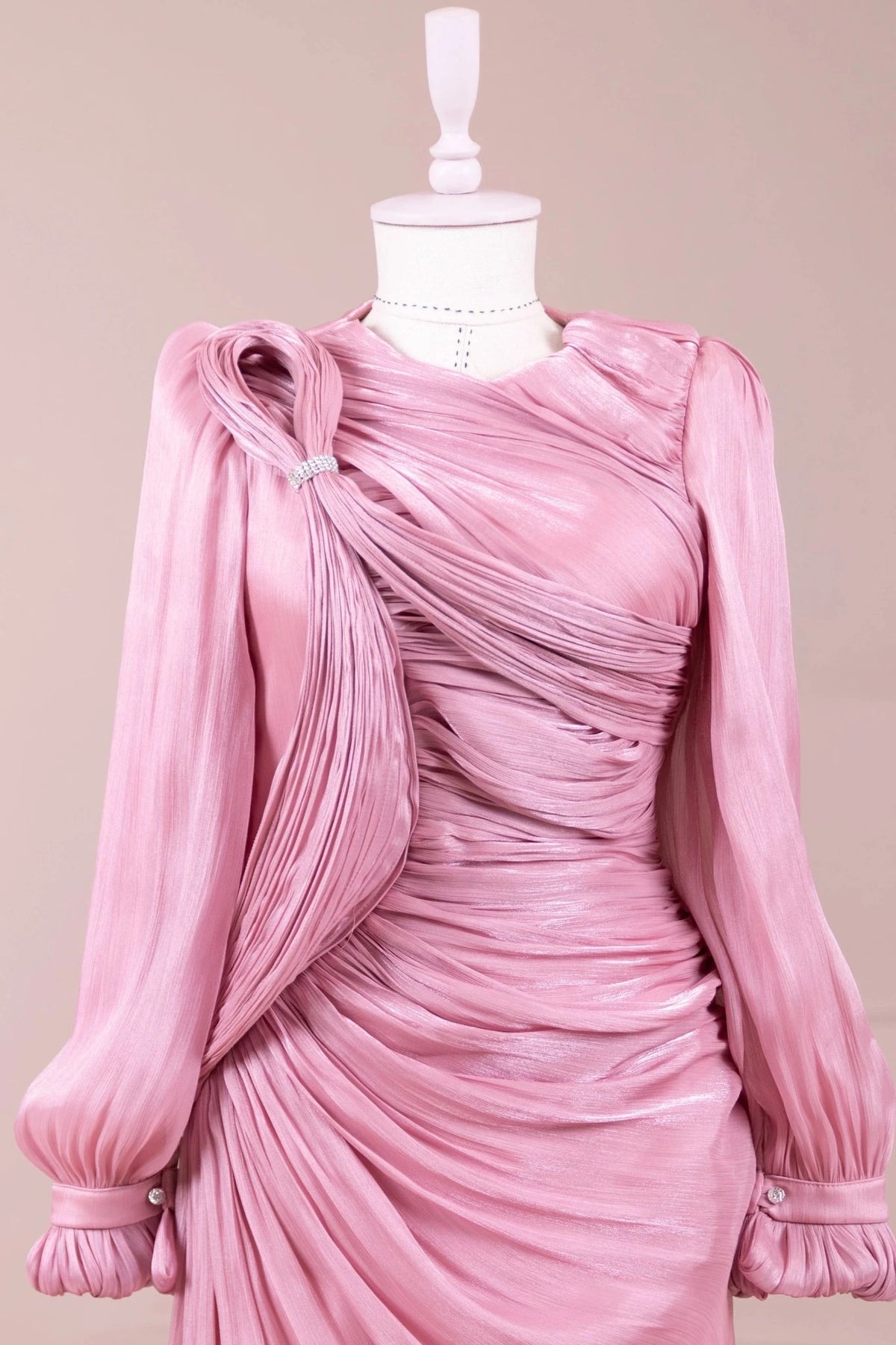 Bloom Tesettür Abiye - PEMBE