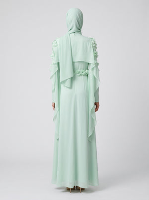 Modest Evening Dress — On Model - Back View | Generated by Modelize